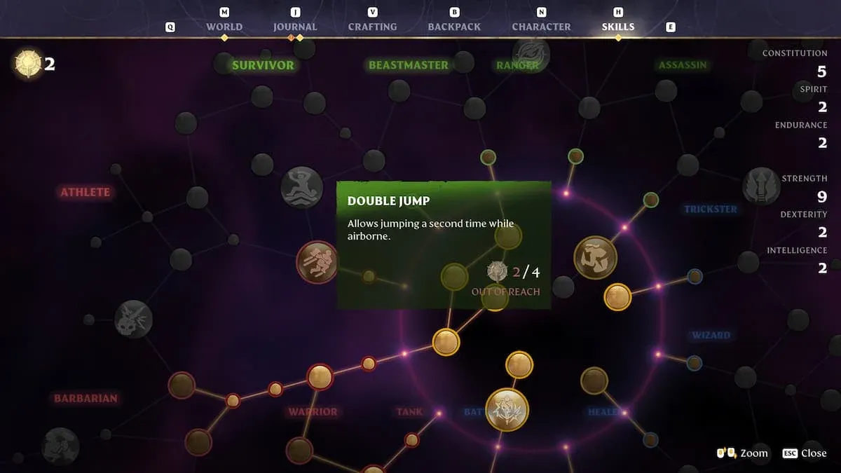 Double Jump node location