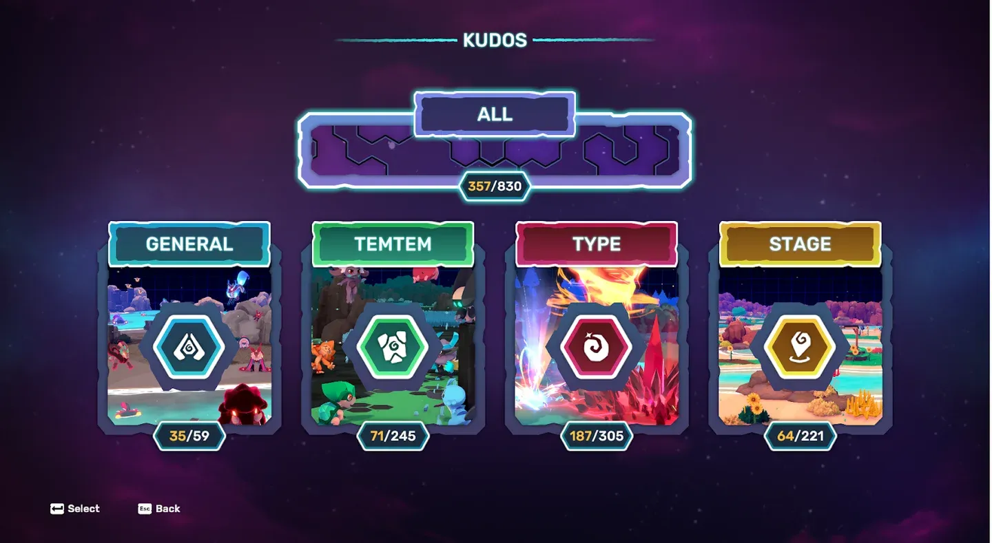 Level-up reward selection menu