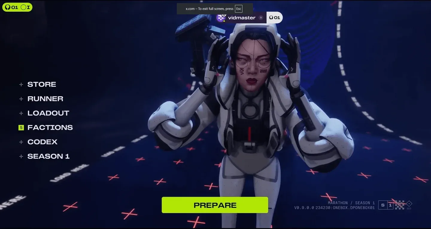 Marathon's in-game store UI