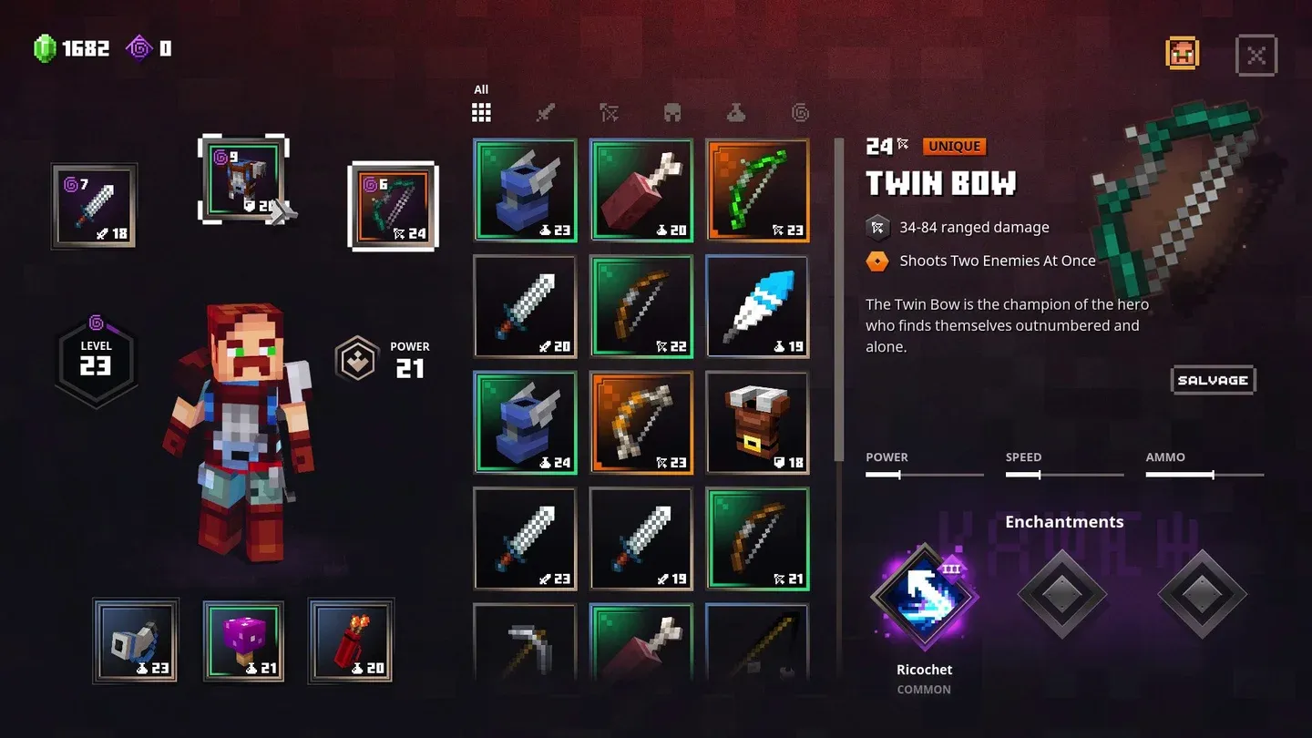 Three-slot artifact bar layout