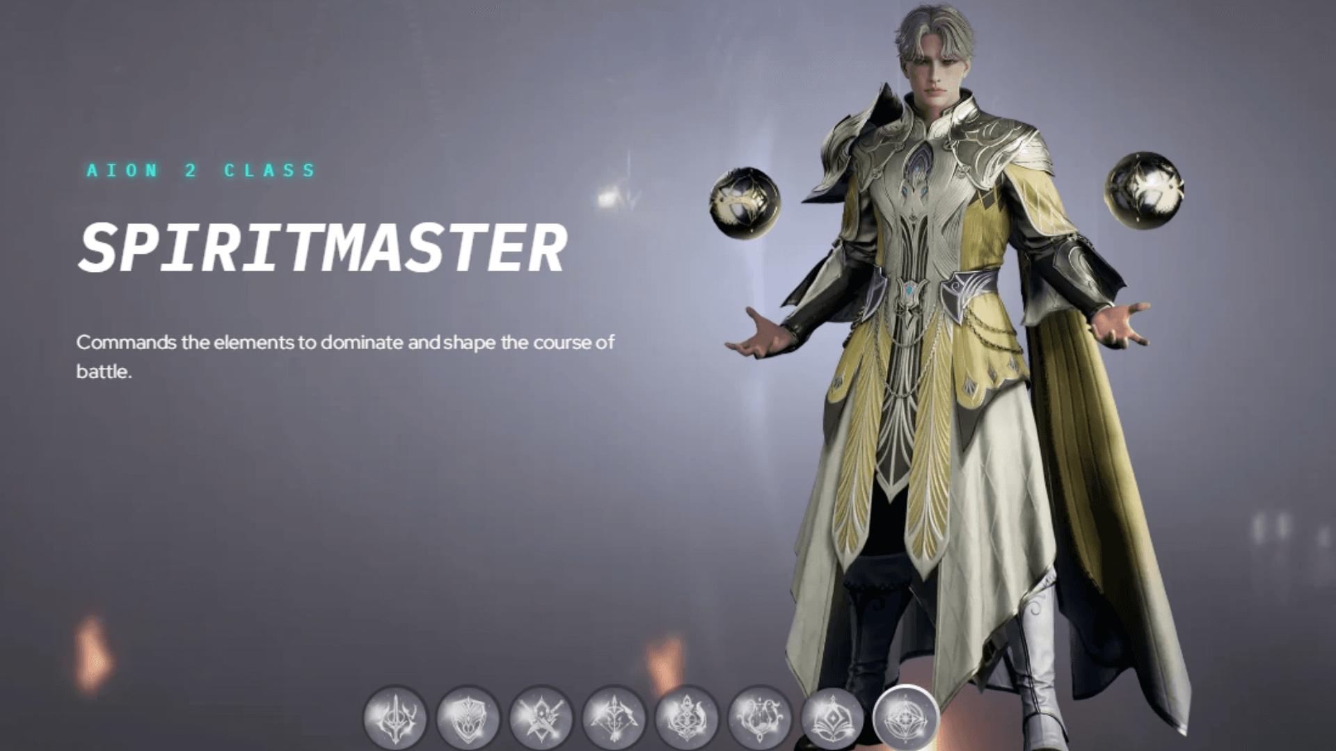 Karakter Spiritmaster AION 2 dengan kekuatan elemental