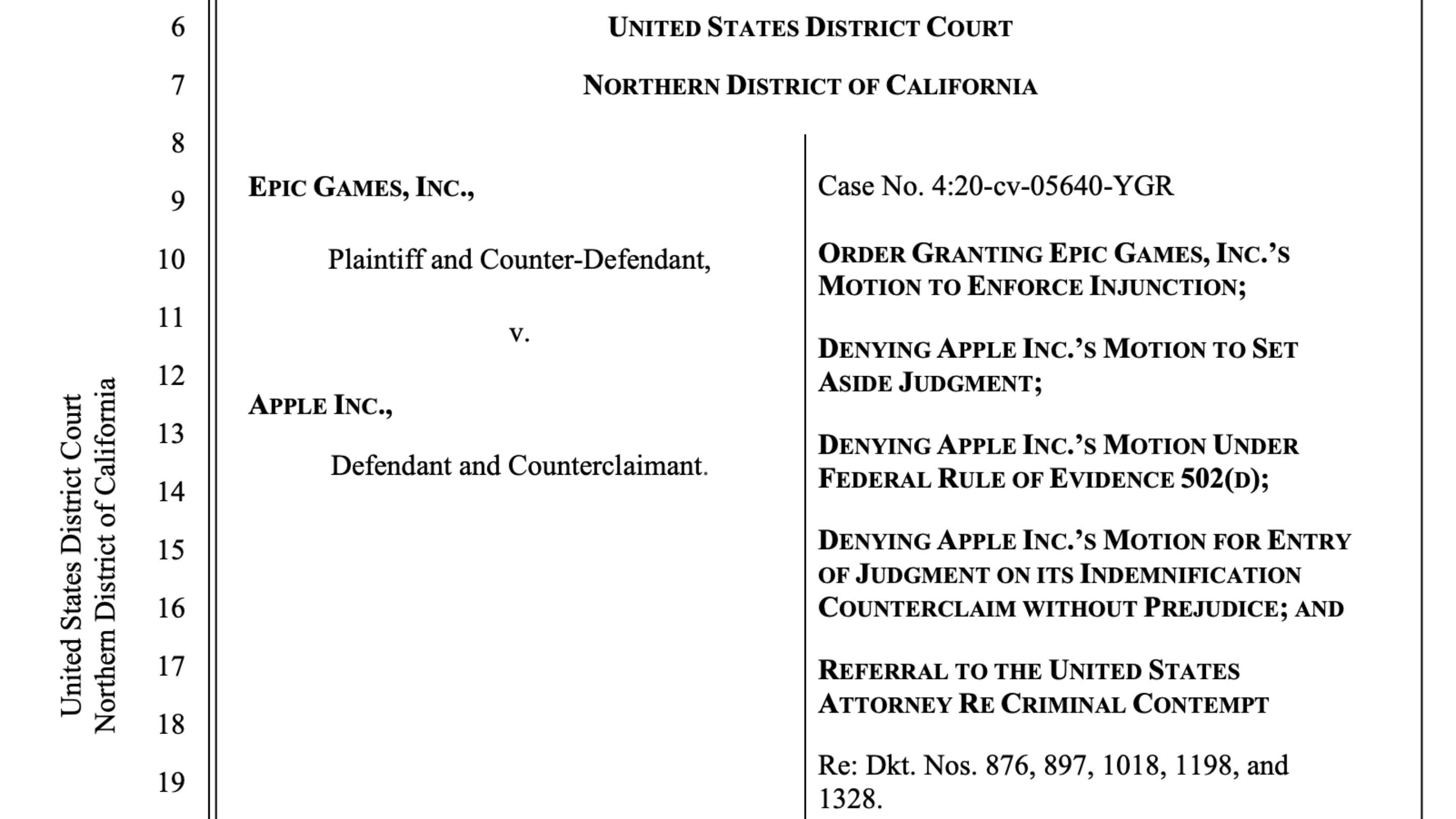 Apple vs Epic Games: Pelanggaran Perintah Pengadilan image