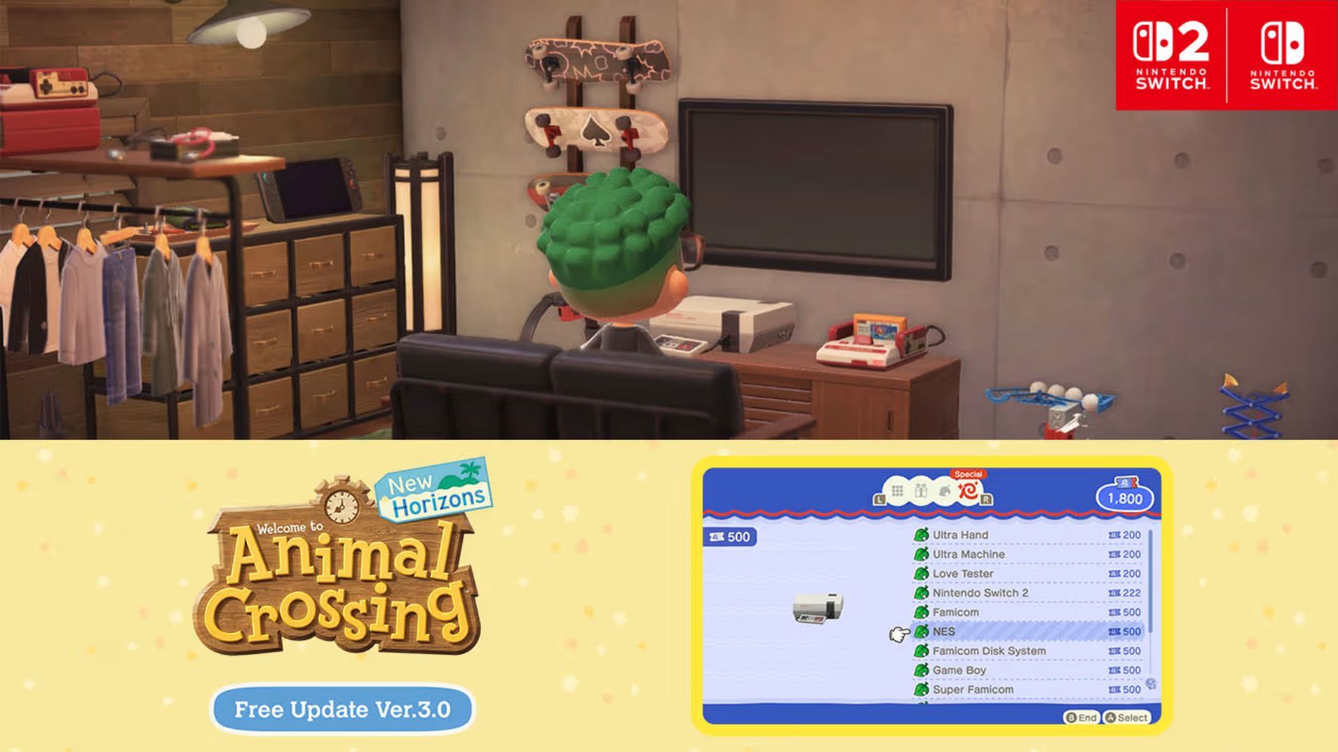 Animal Crossing: New Horizons v3: Nintendo Crossover Items | GAMES.GG