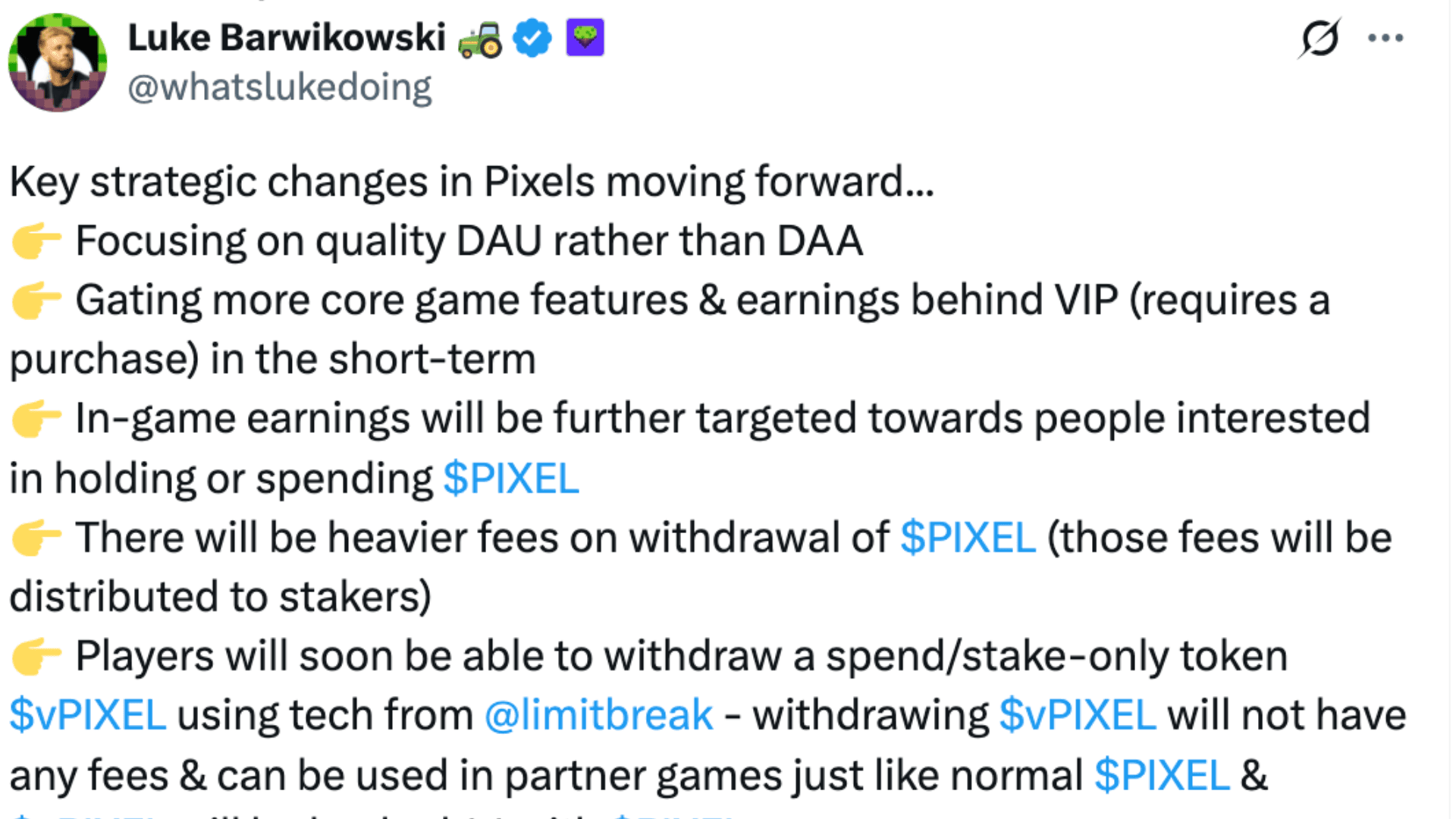 Pixels Strategic Updates to Improve Token Utility | GAMES.GG