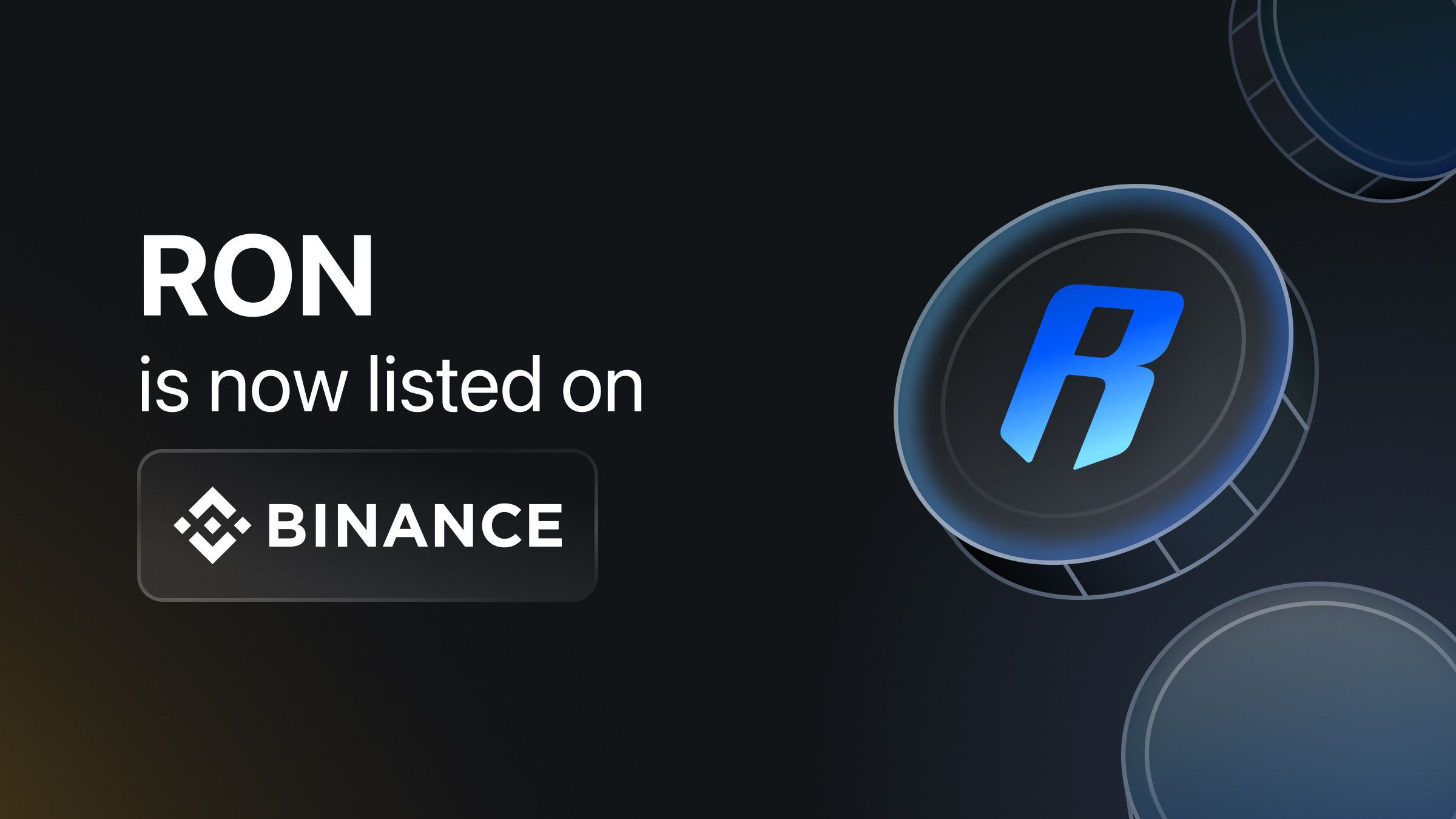 Ronin $RON Token Artık Binance'te image