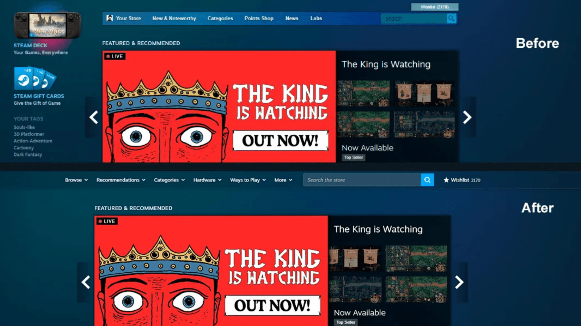 Steam Store Header Steam Store Gets a Major Redesign | GAMES.GG
