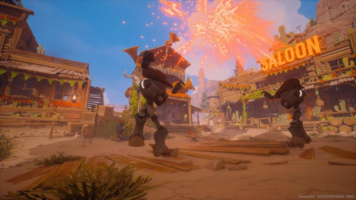 Six-shooter combat in action