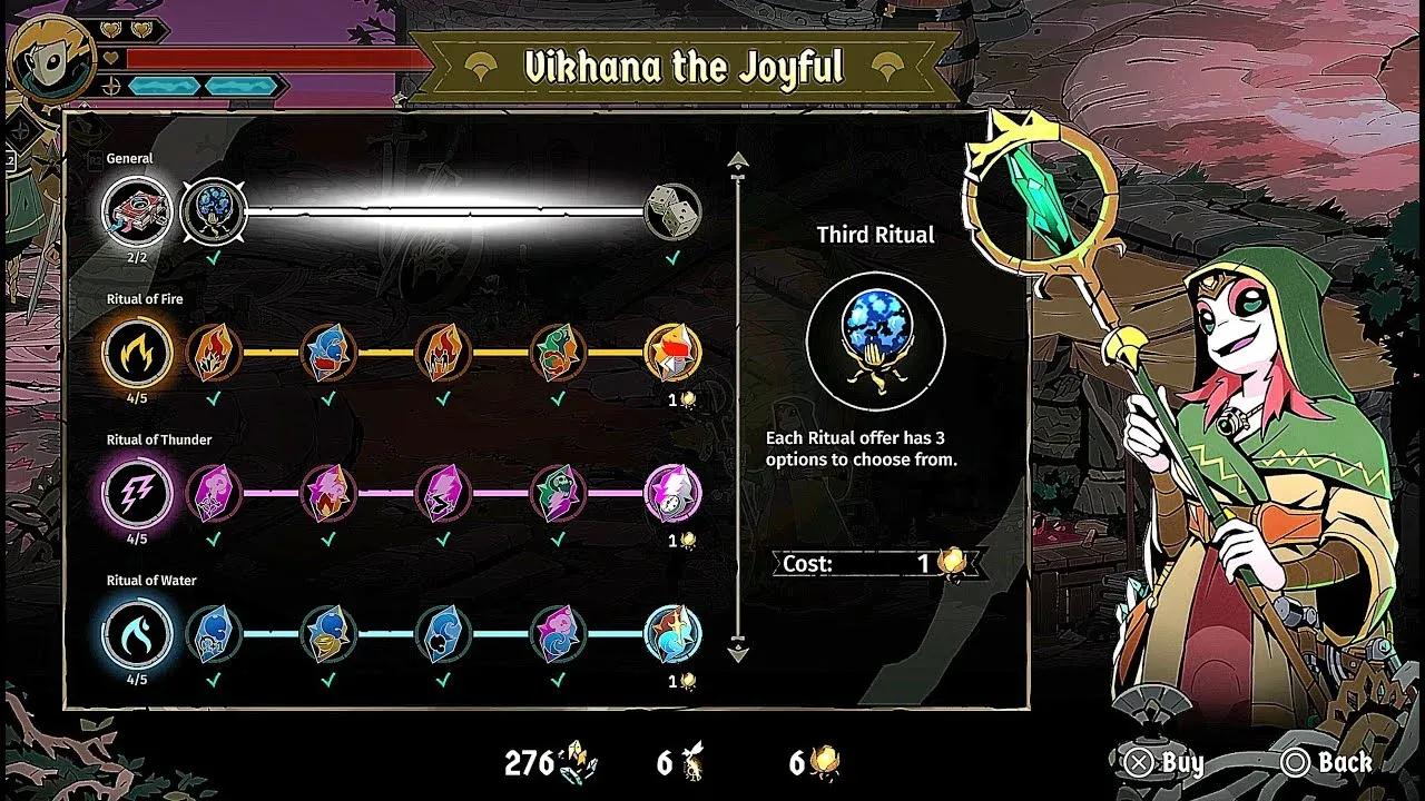 Ritual selection after room clear