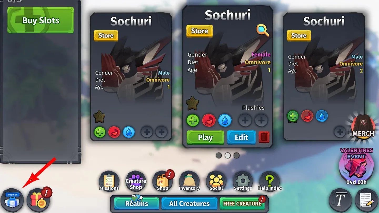 Redeeming codes in-game