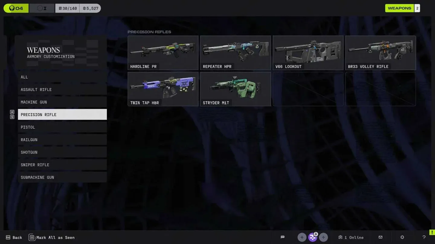 Weapon rarity tier display