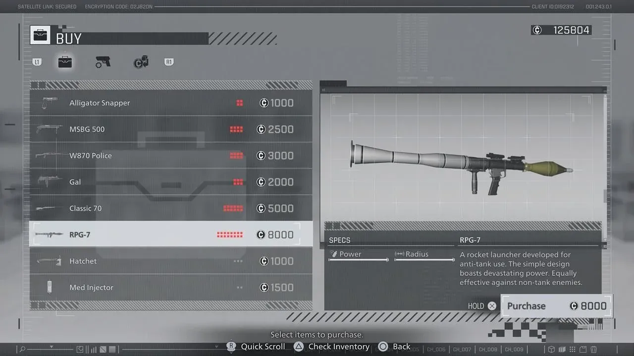 Challenge Points unlock menu