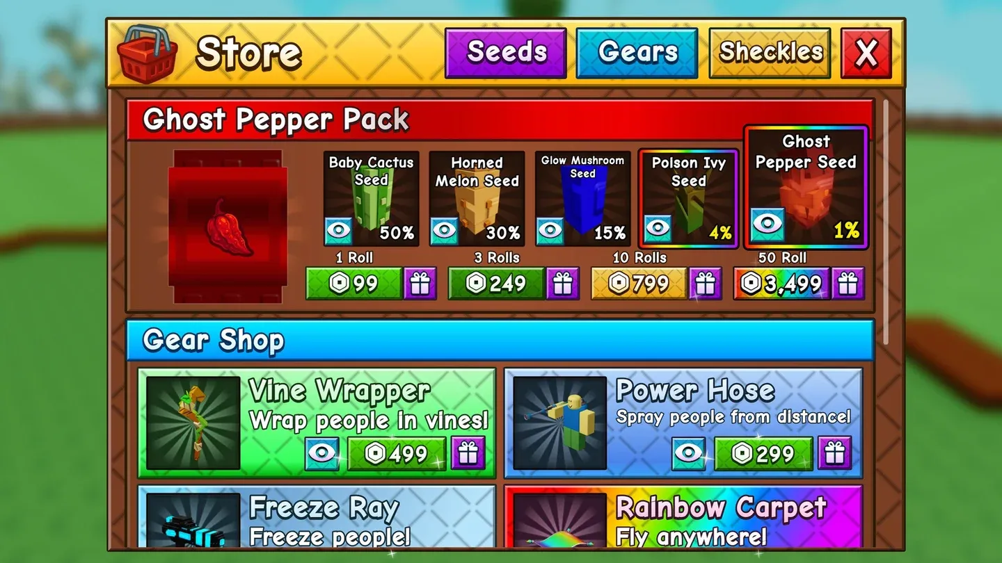 Ghost Pepper Pack in Robux Shop