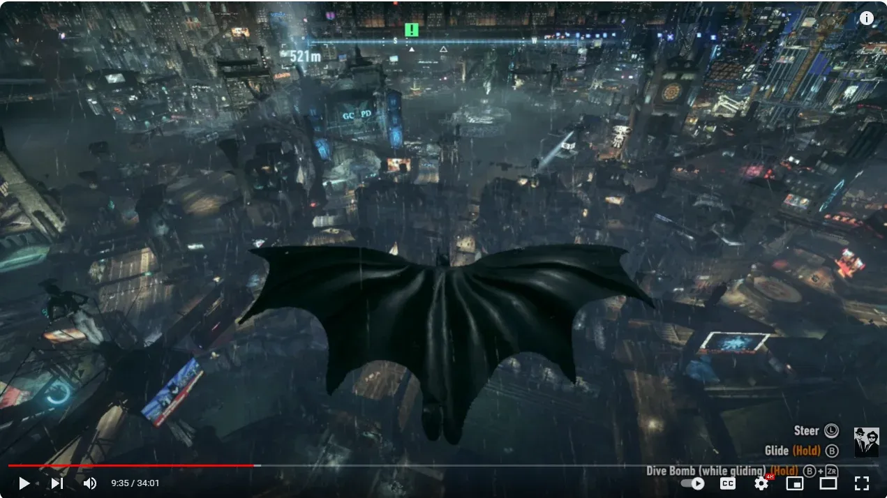 Gotham's skyline at night
