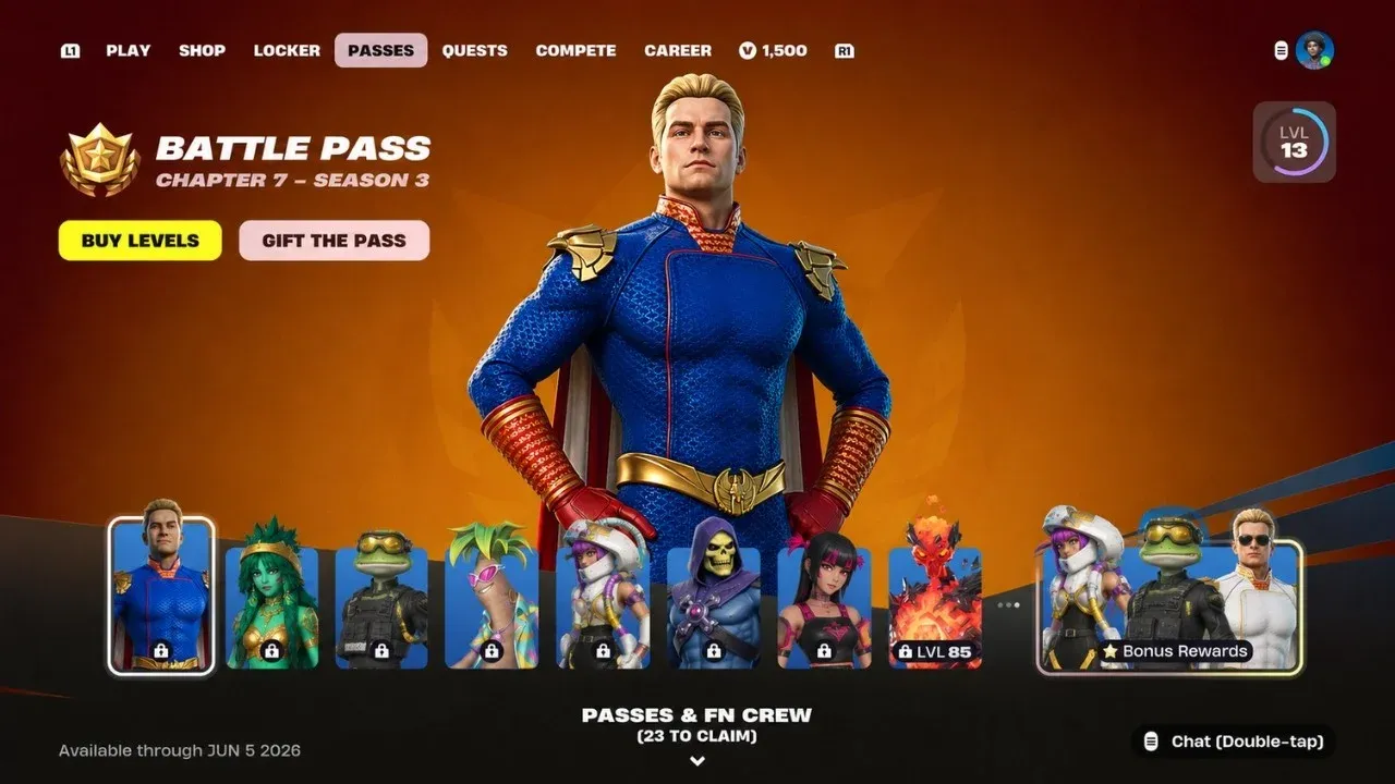 Runners Battle Pass skin lineup