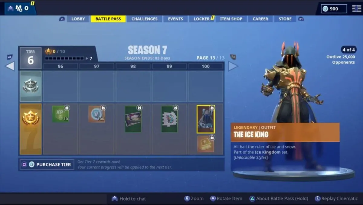 Ice King unlocks at tier 1