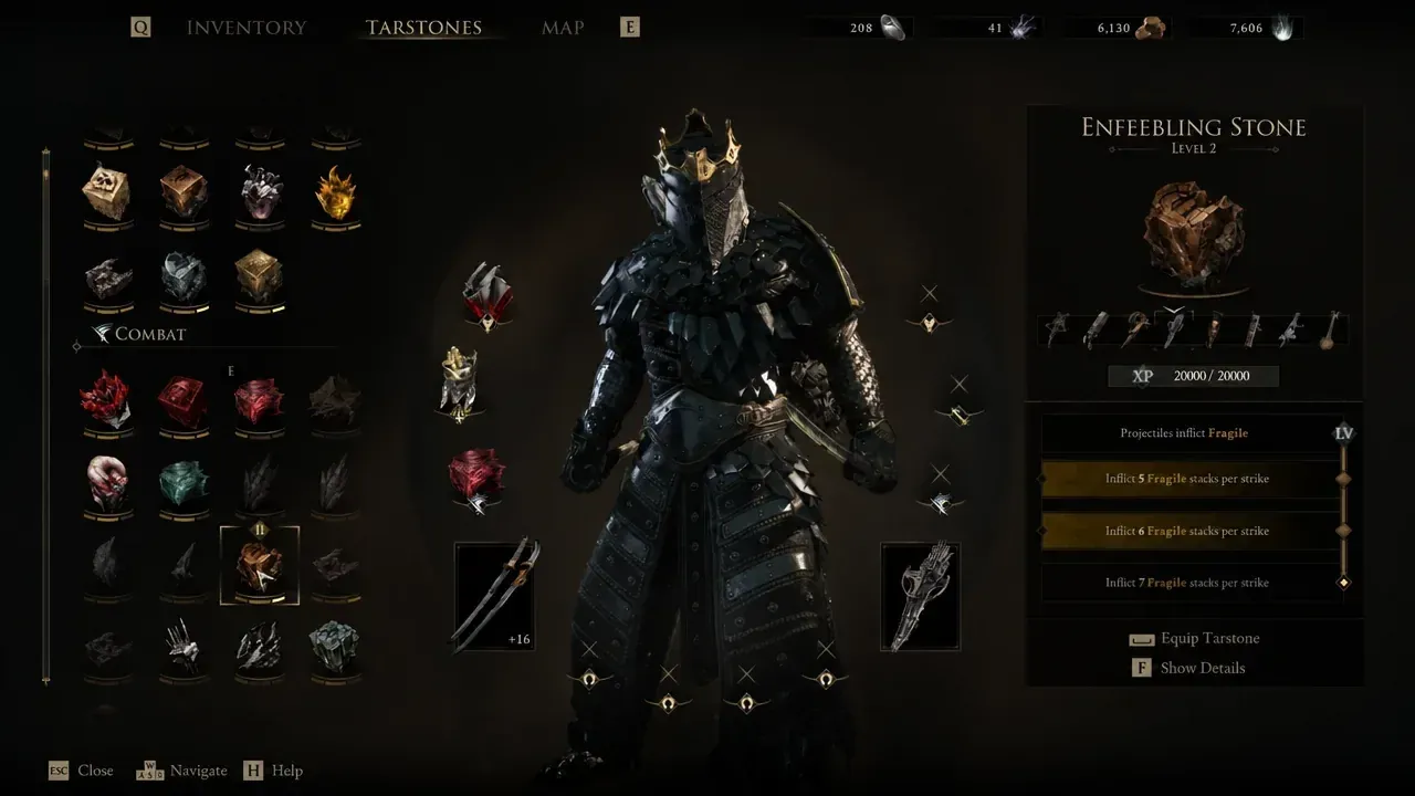 Tarstone loadout for sidearms