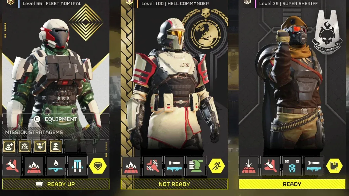 Grenade loadout selection screen