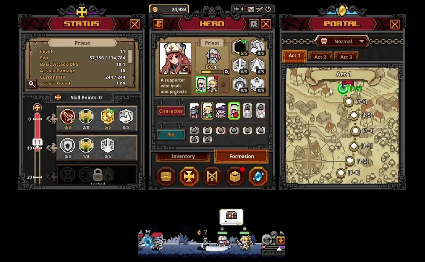 Knight, Priest, Ranger setup