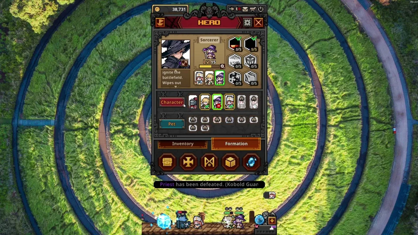 Sorcerer skill selection screen