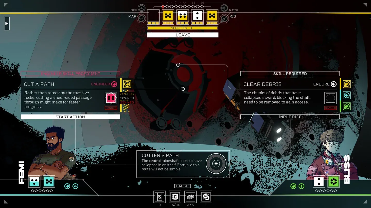 Dice mechanics in action