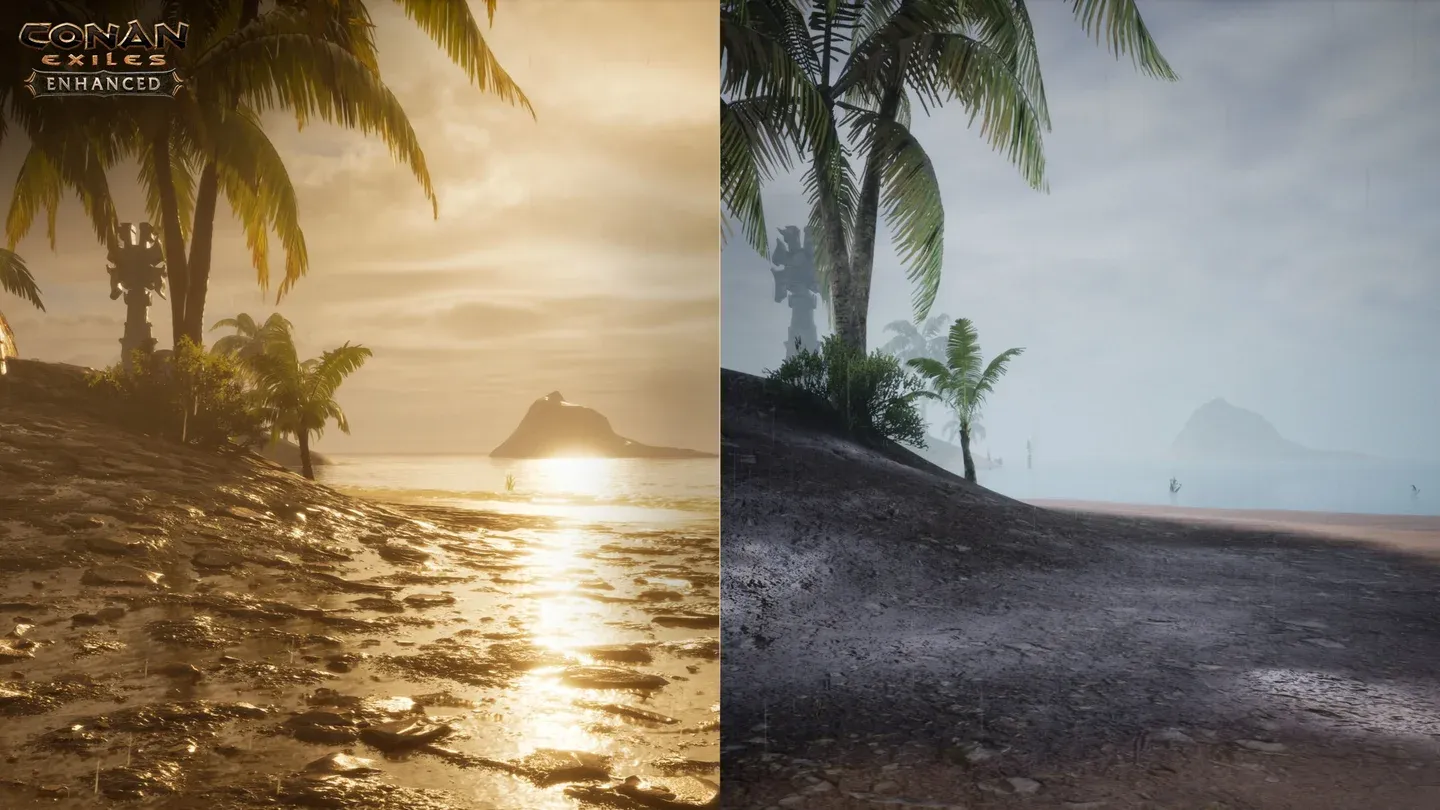 Before vs. after UE5 lighting