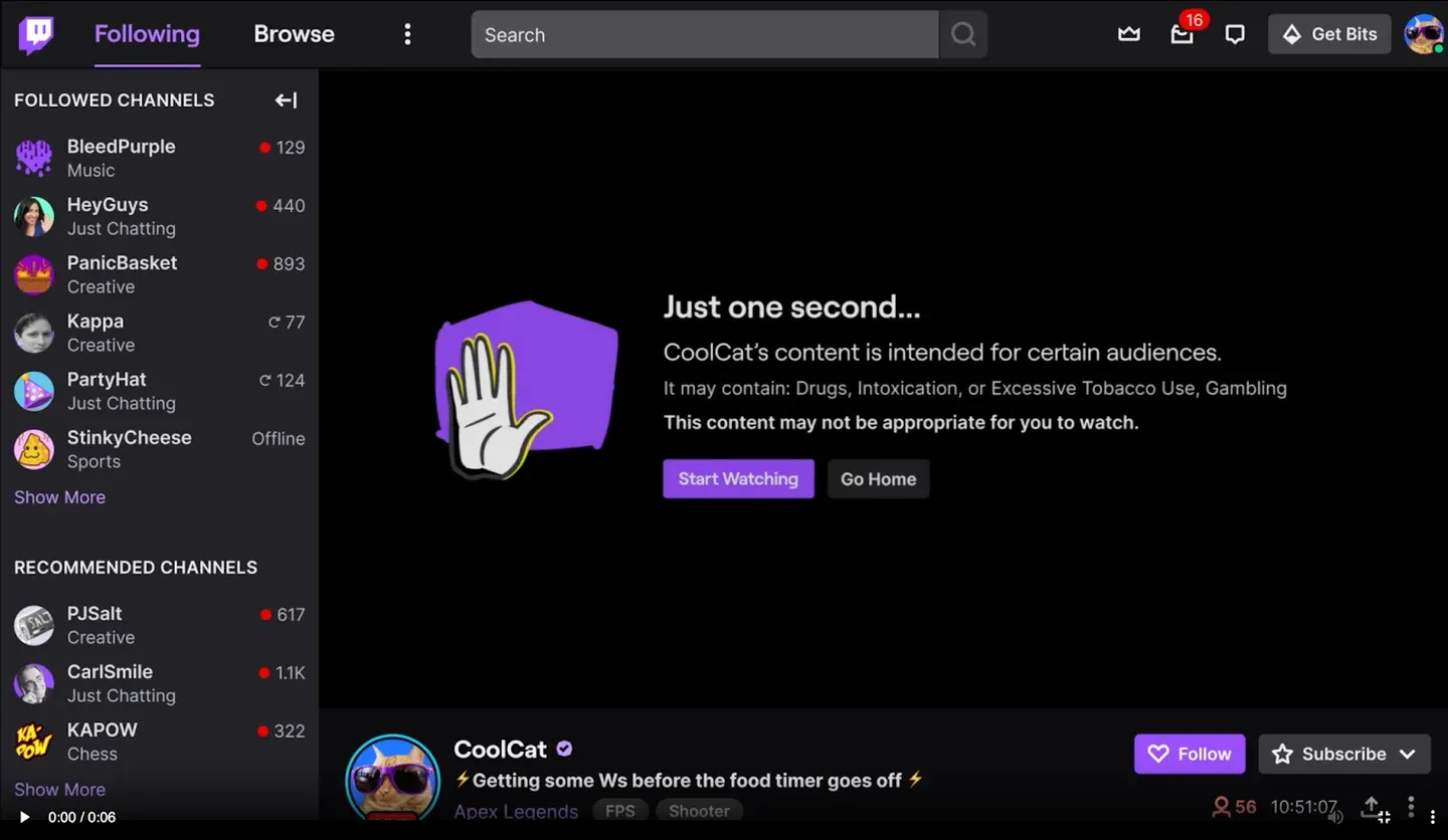 Twitch's expanding content categories