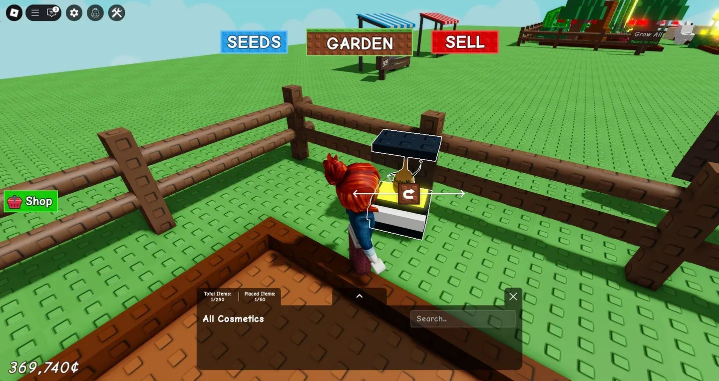Wheelbarrow in player hotbar