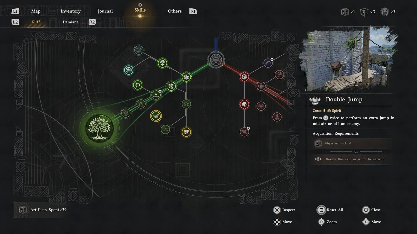 Spirit tree Double Jump node