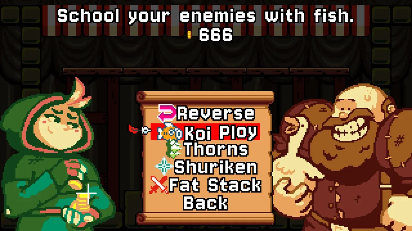Shoppe perk selection screen
