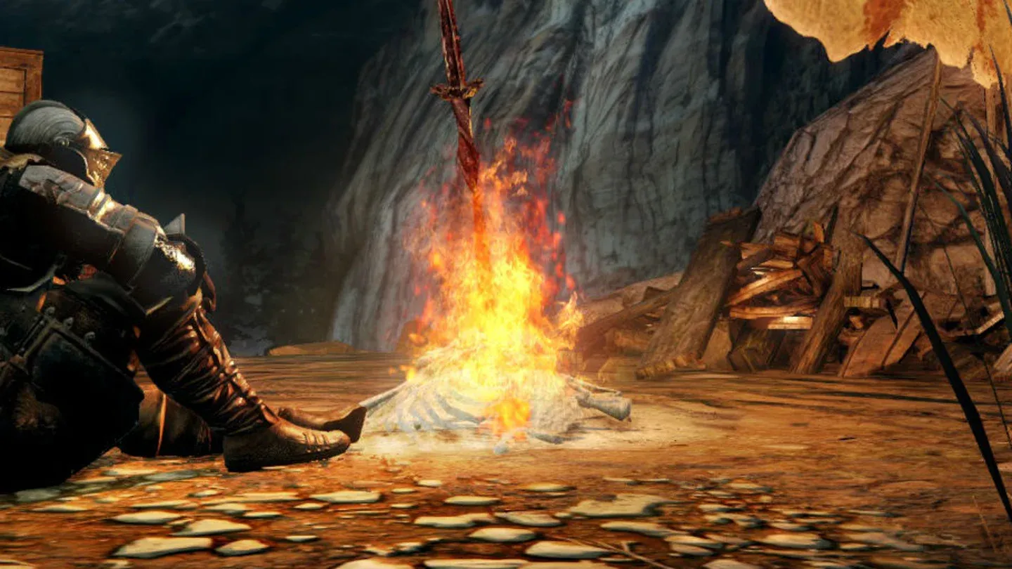 Dark Souls bonfire rest screen
