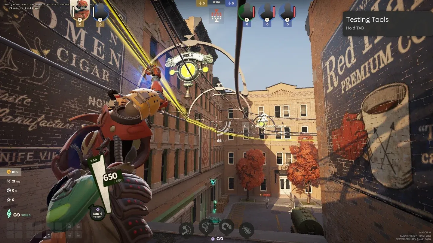 York Ave zipline in action