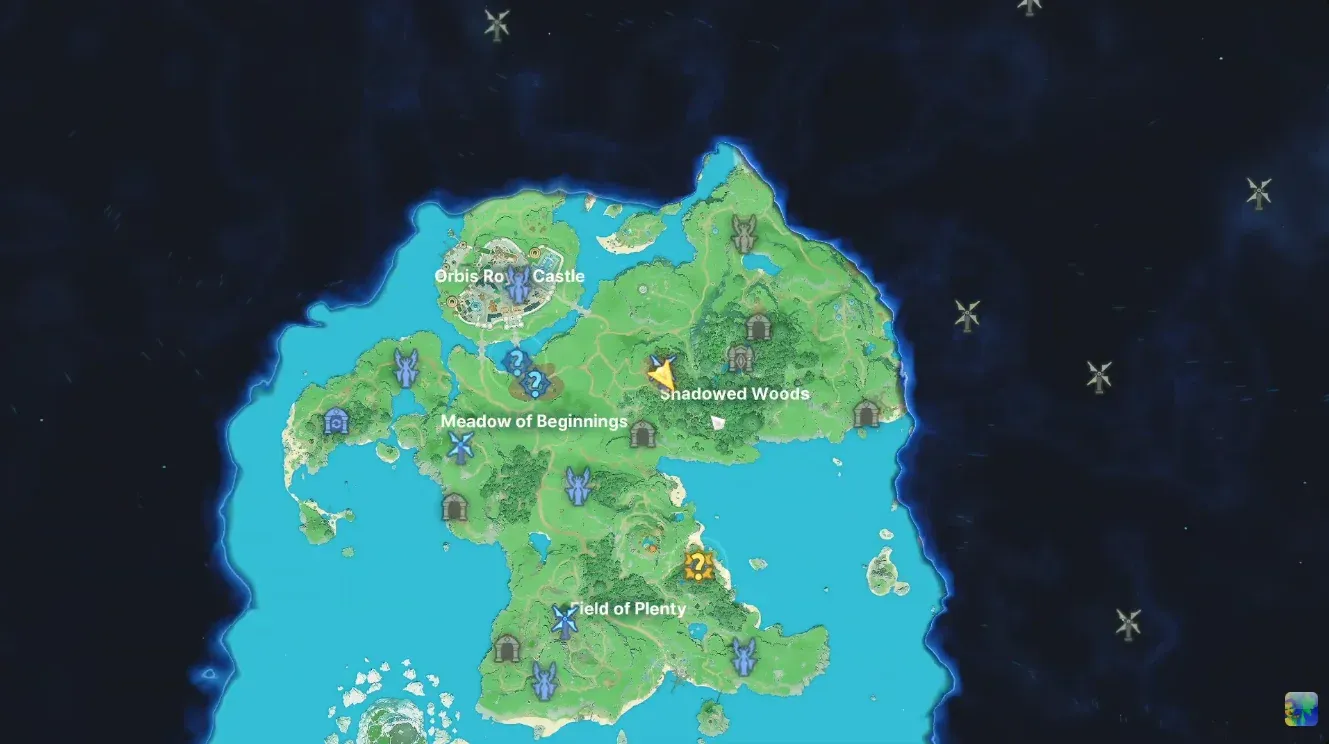 Alvwyn's location east of Meadows