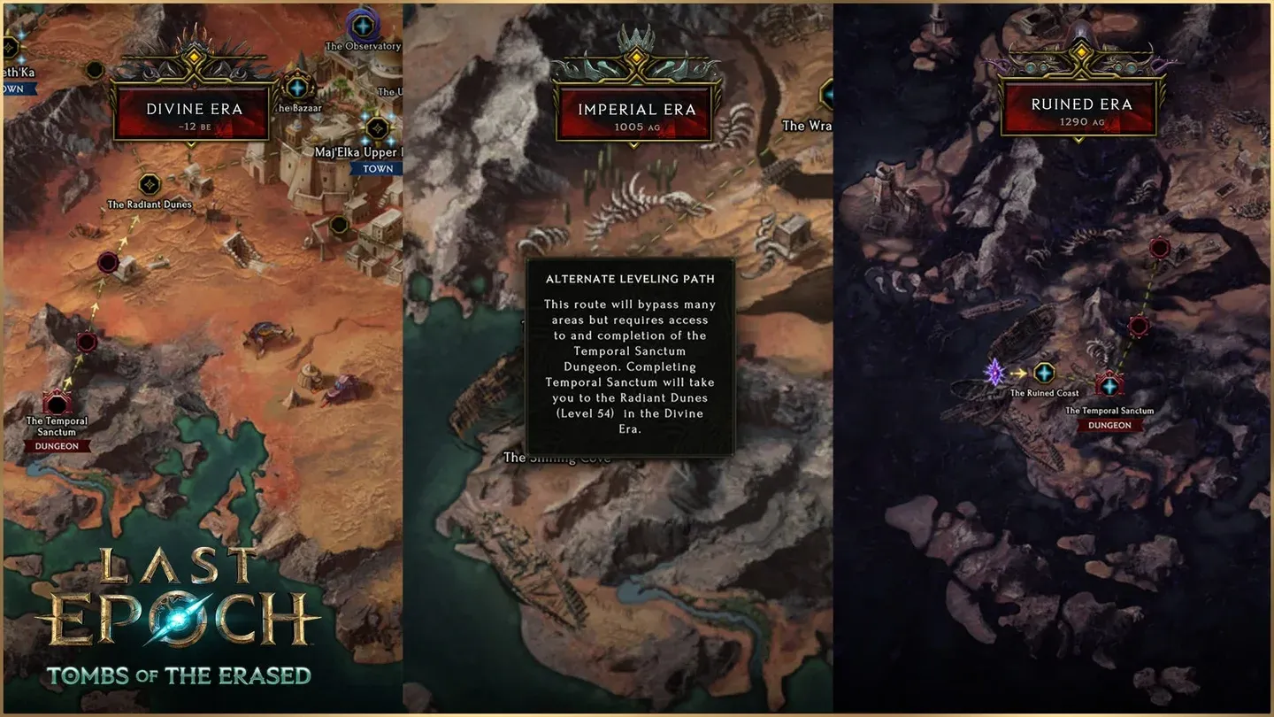 All dungeon entrances on the map