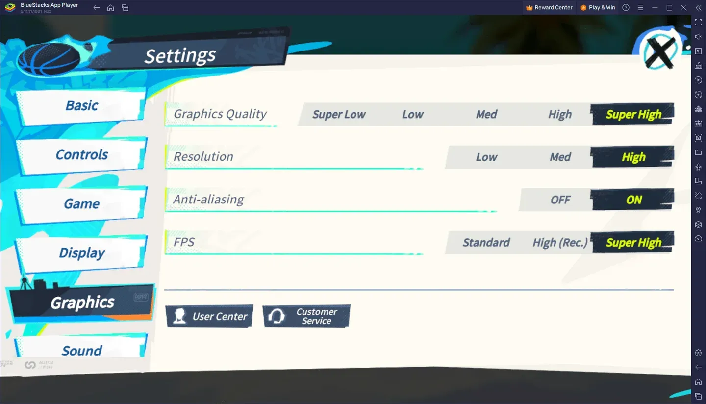 Settings redeem code screen
