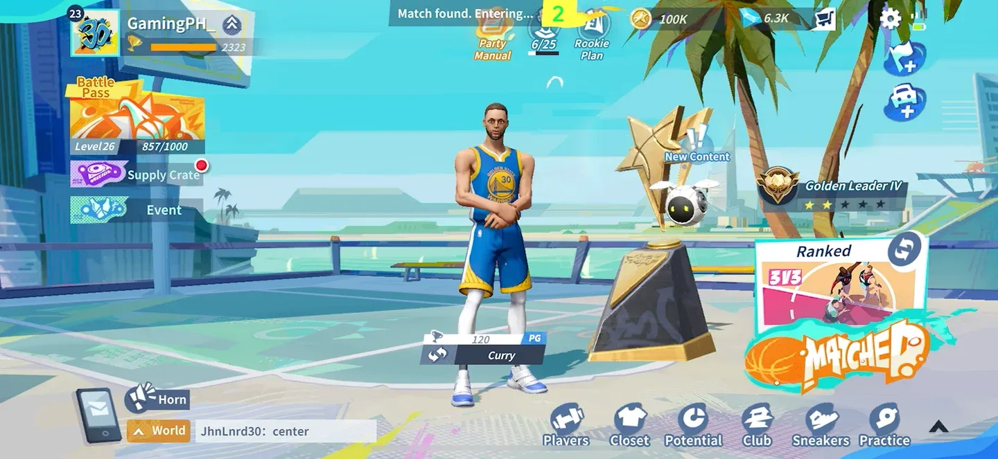 Player talent upgrade screen