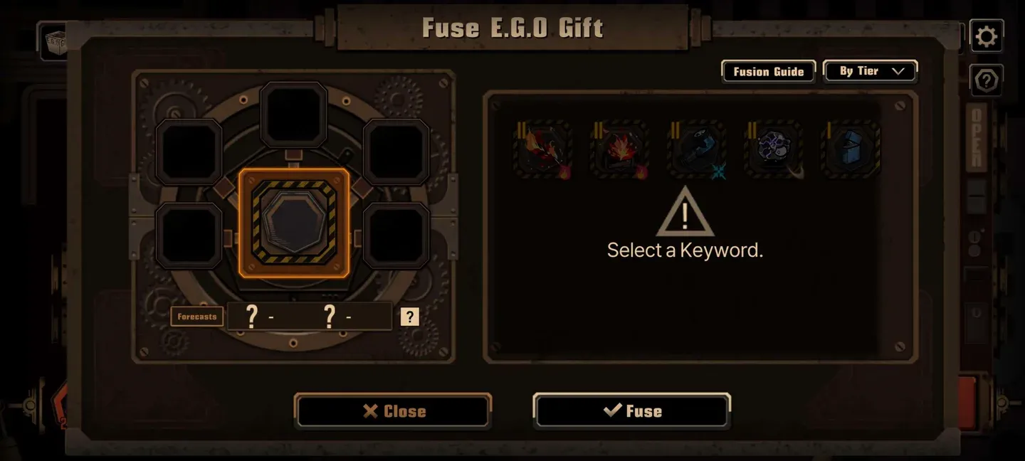EGO Gift Fusion shop menu