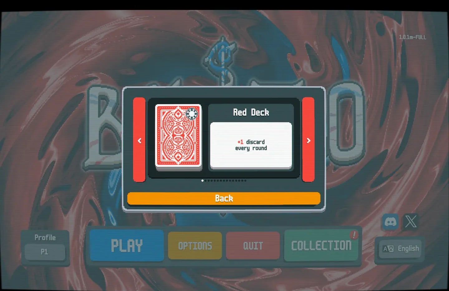 Deck unlock progression screen