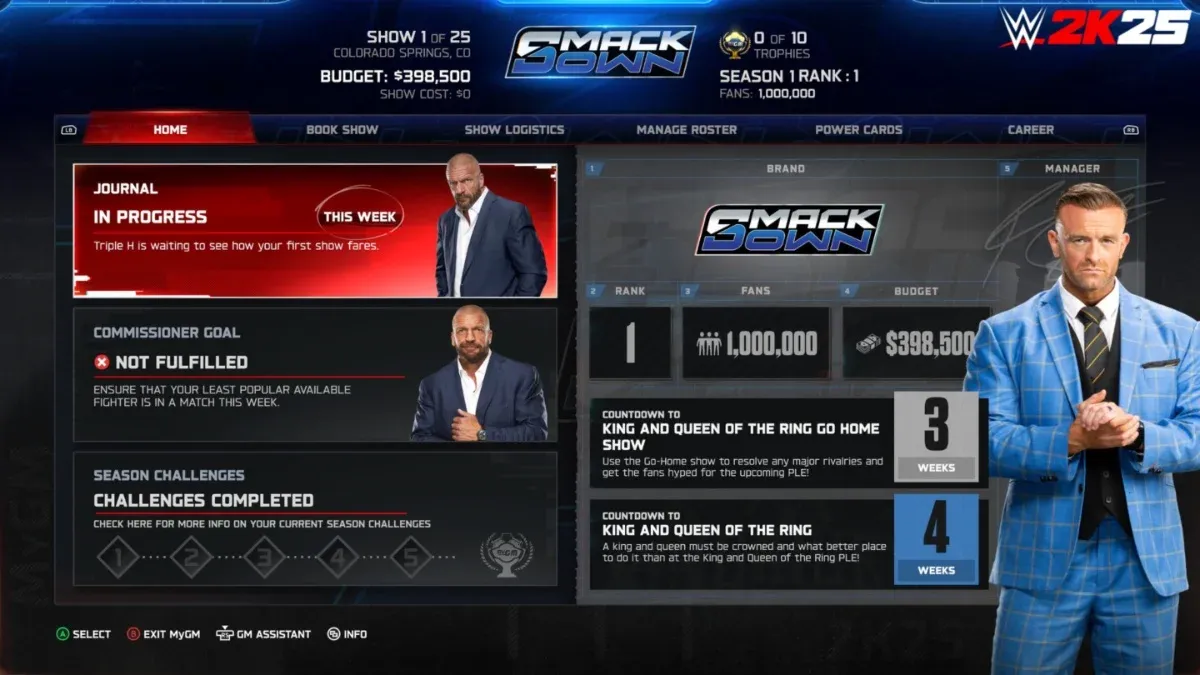 MyGM setup and difficulty menu