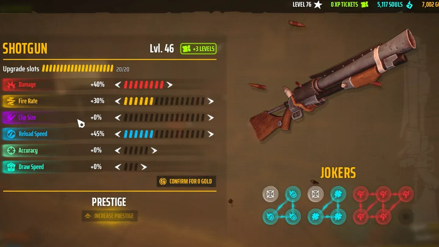 Shotgun upgrade priority screen