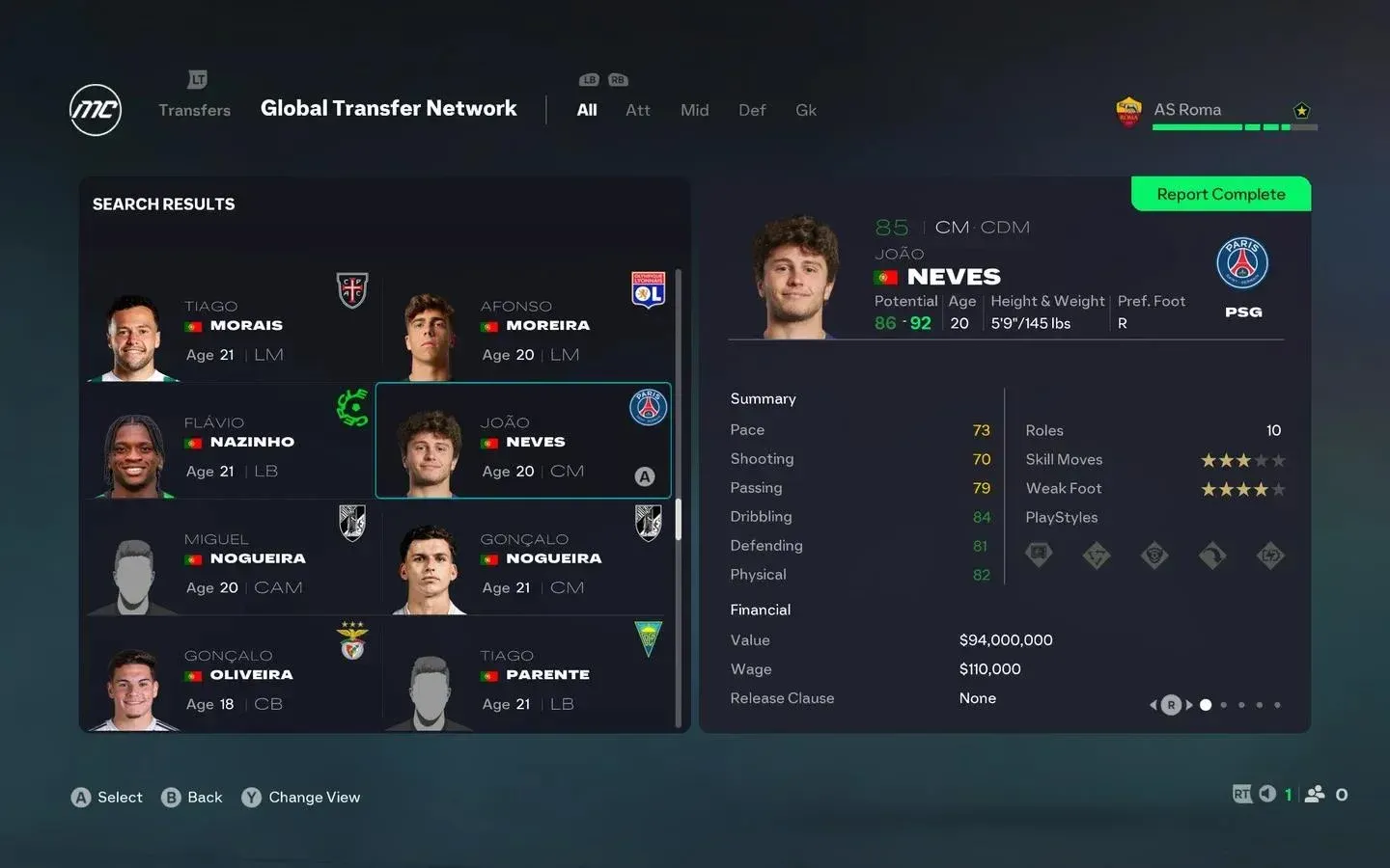 Messi TOTS post-evolution stats