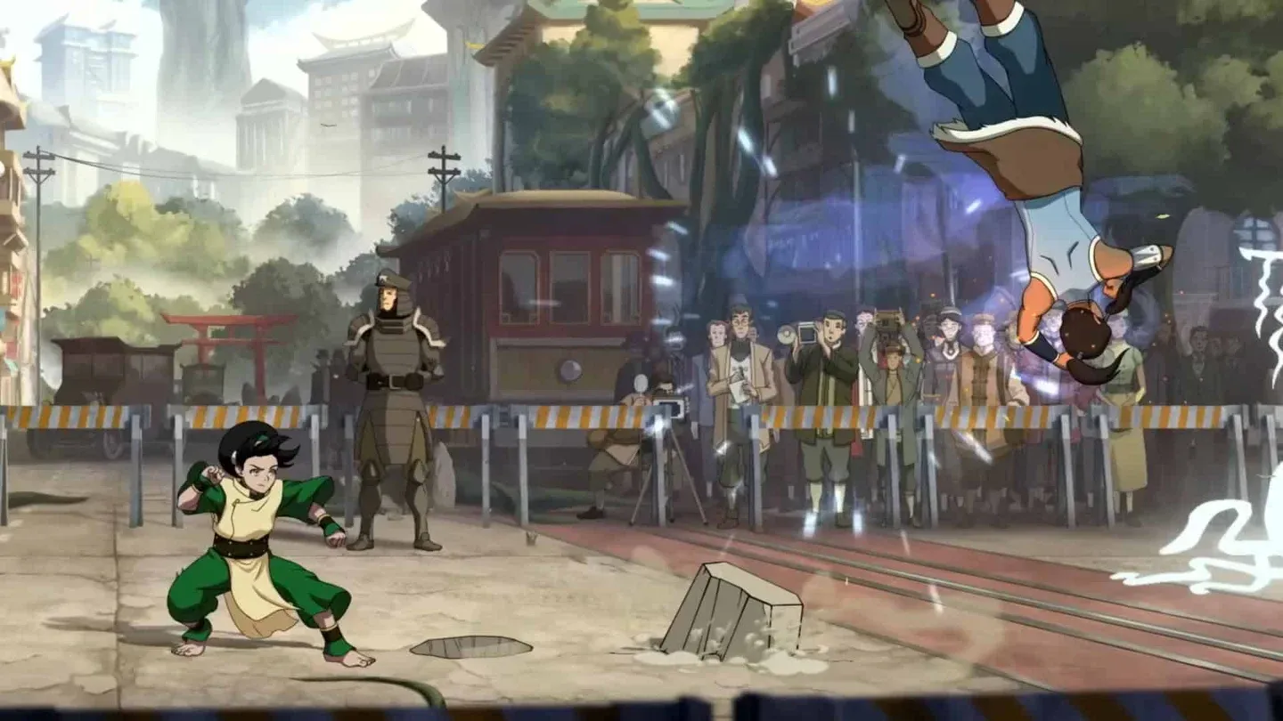 Toph trains Aang in season 2
