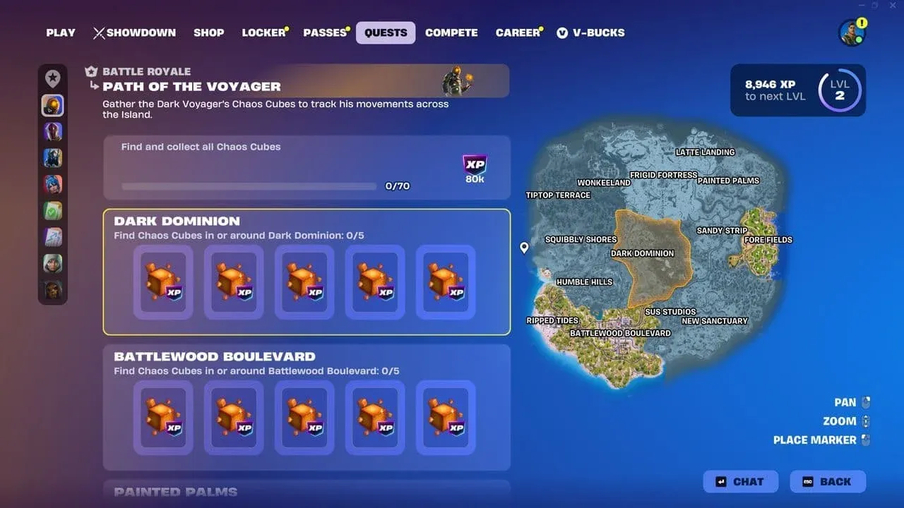 Chaos Cube collection locations
