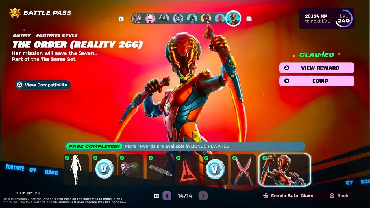 CH7S2 battle pass skin lineup