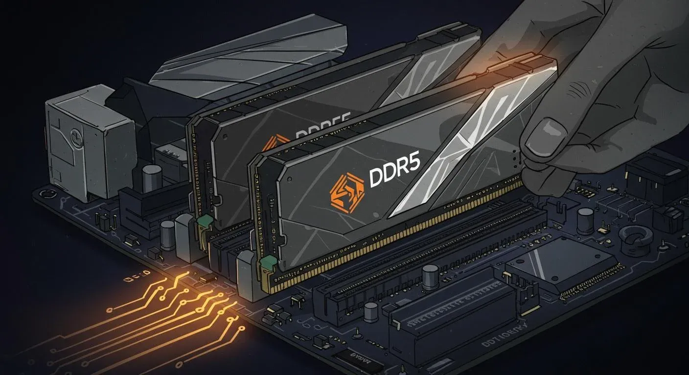 DDR5 heat spreader detail