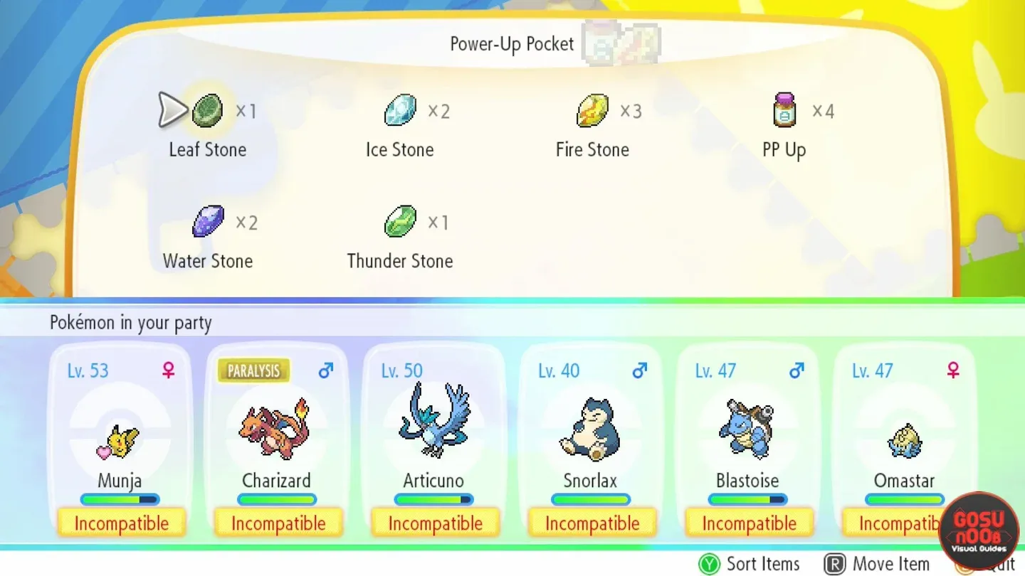 Evolution stones for Eevee