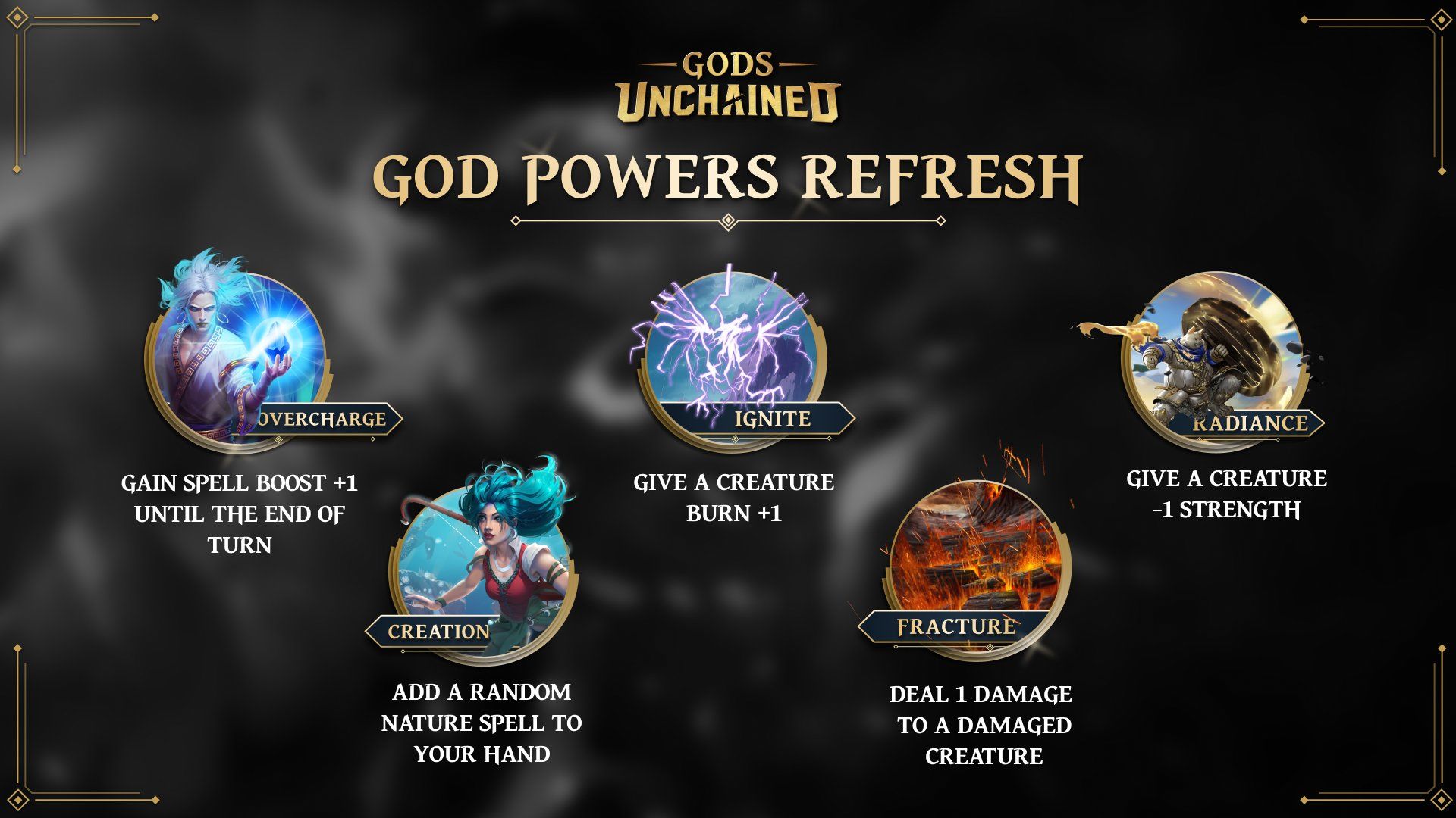 Gods Unchained Season 2: Tides of Fate God Powers & Core Cards Update image