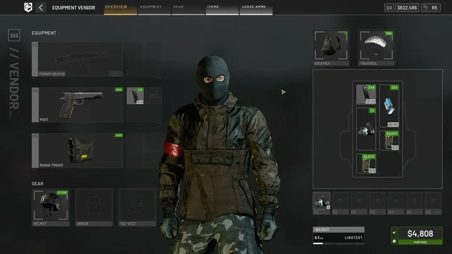 İşaretleme yaptığım dönemden eski Recon loadout'um: bir tabanca ve bir range finder.