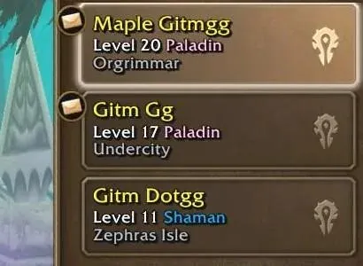 Karakter beta WoW Forever saya: Skyborne Shaman level 11 yang masih berada di Zephras Isle.