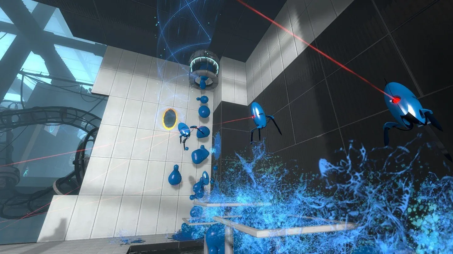 A science fiction test chamber in Portal 2