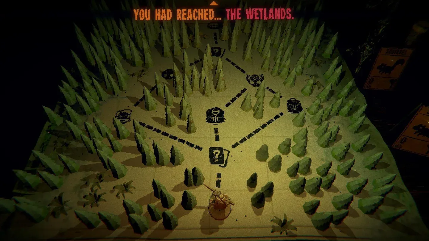 Cards and the game board in Inscryption